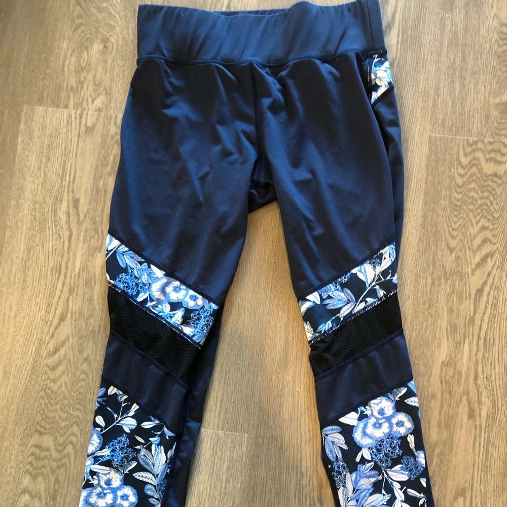 MinkPink Move Blue Flower Yoga Workout Pants